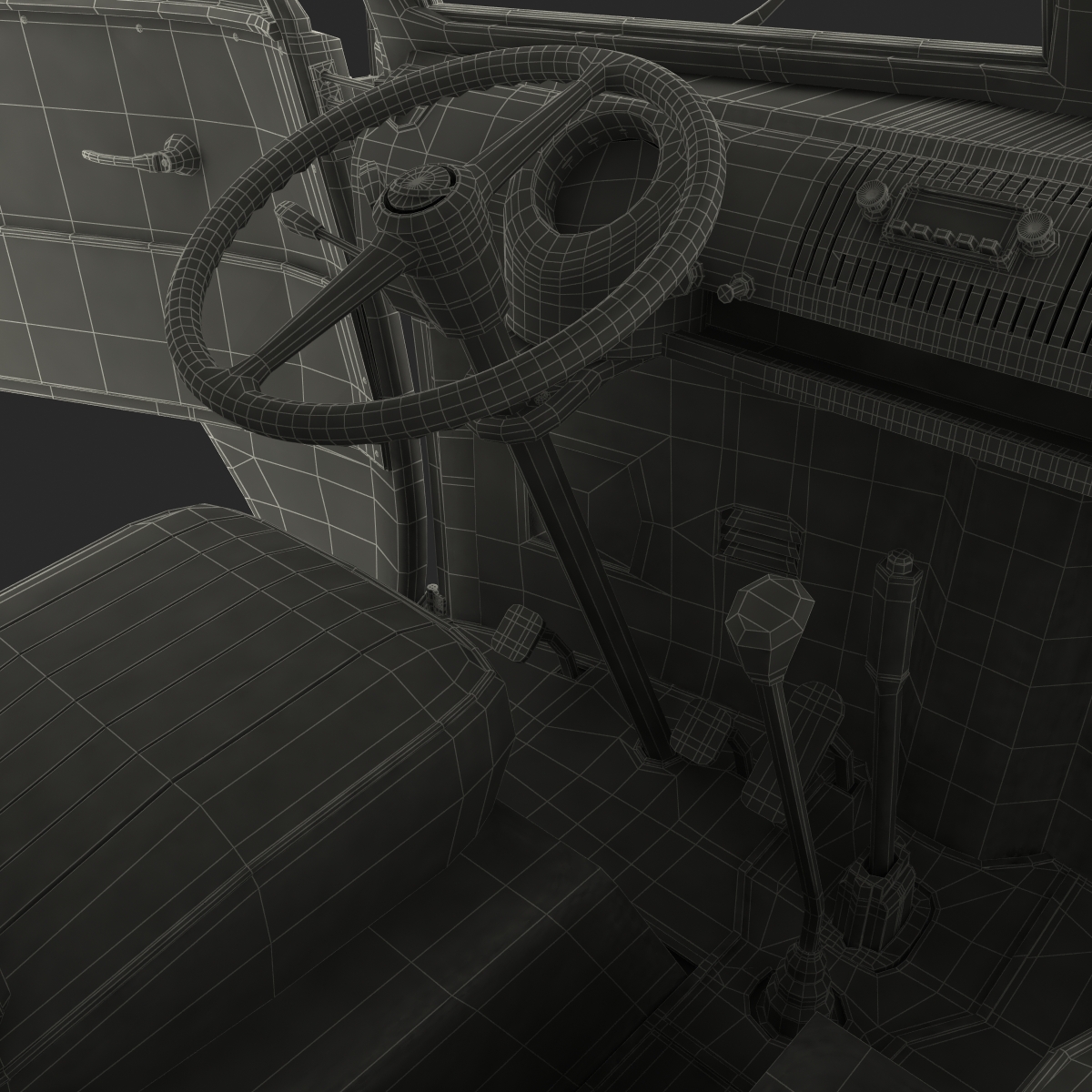 3D Volkswagen Type 2 Red Rigged model