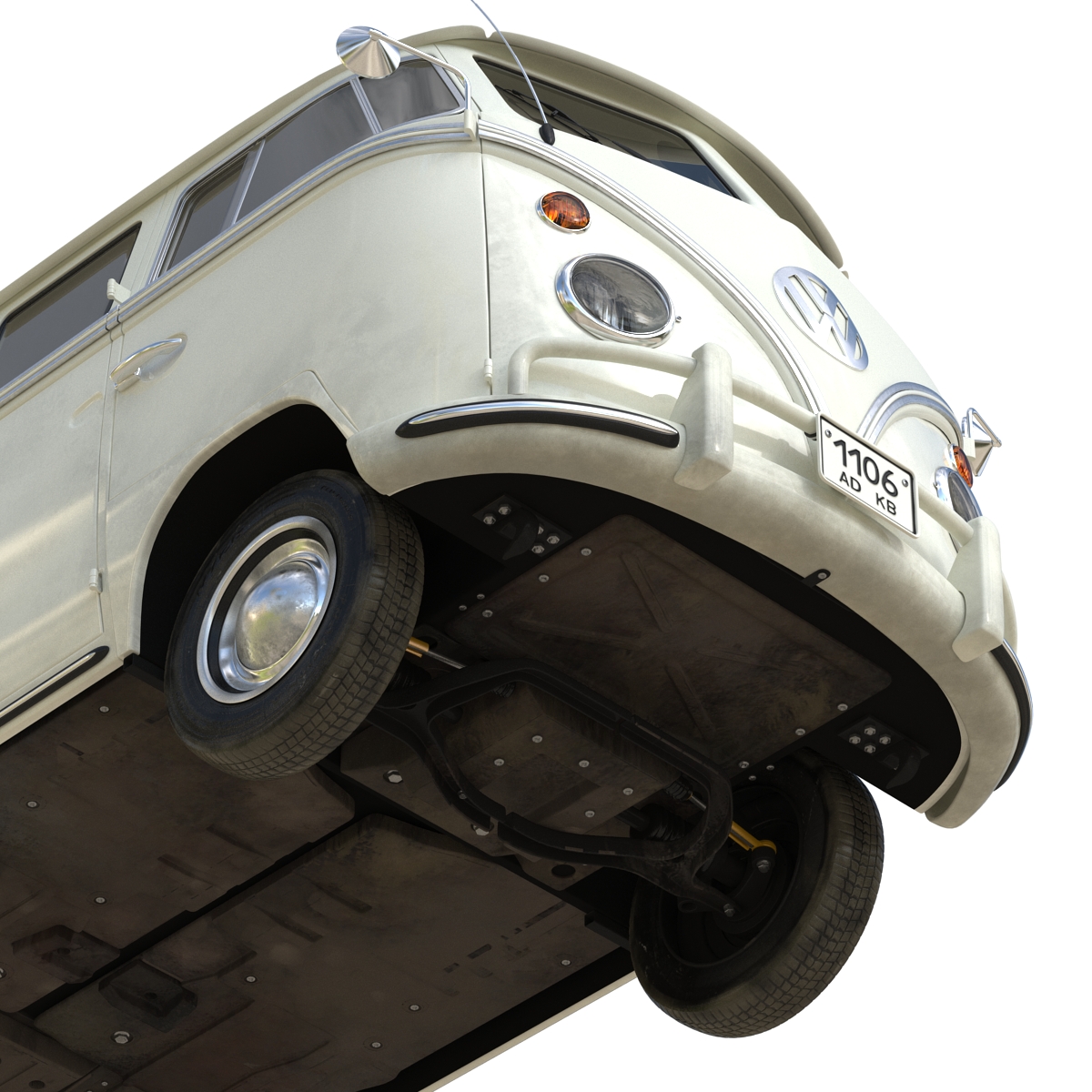3D model Volkswagen Type 2 White Rigged