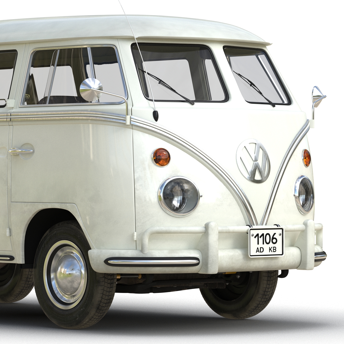 3D Volkswagen Type 2 White model