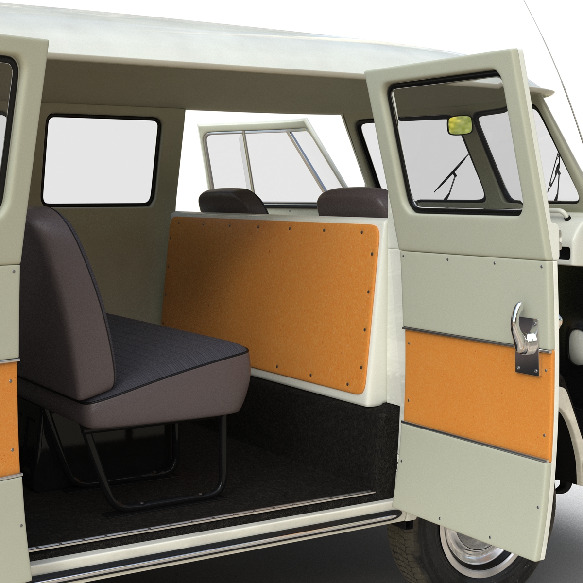 3D Volkswagen Type 2 White model