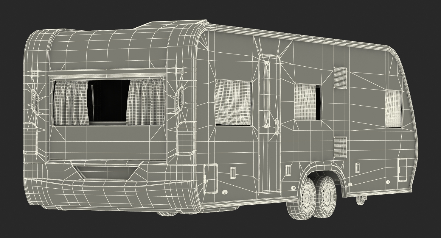 Hobby Caravan Prestige Rigged 3D model