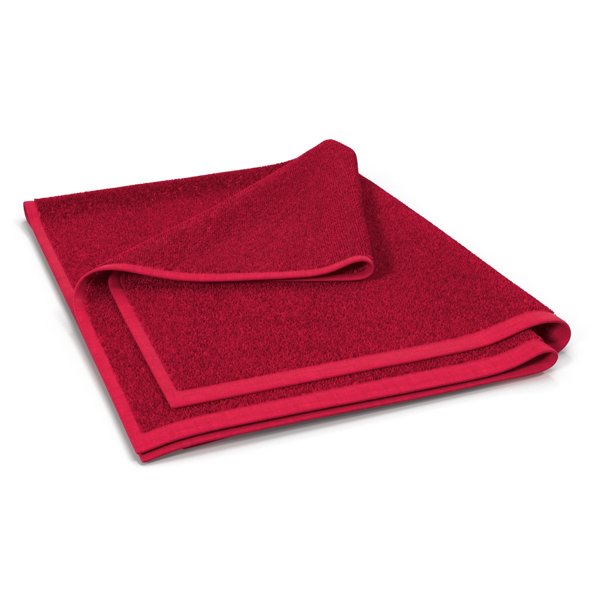 3D model Towel 4 Red with Fur