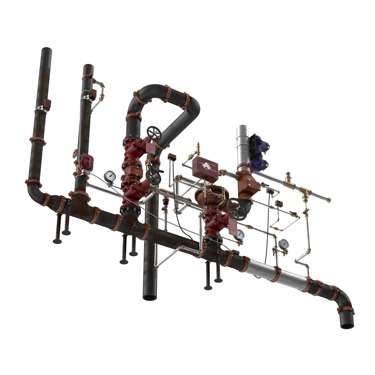 3D Industrial Pipes