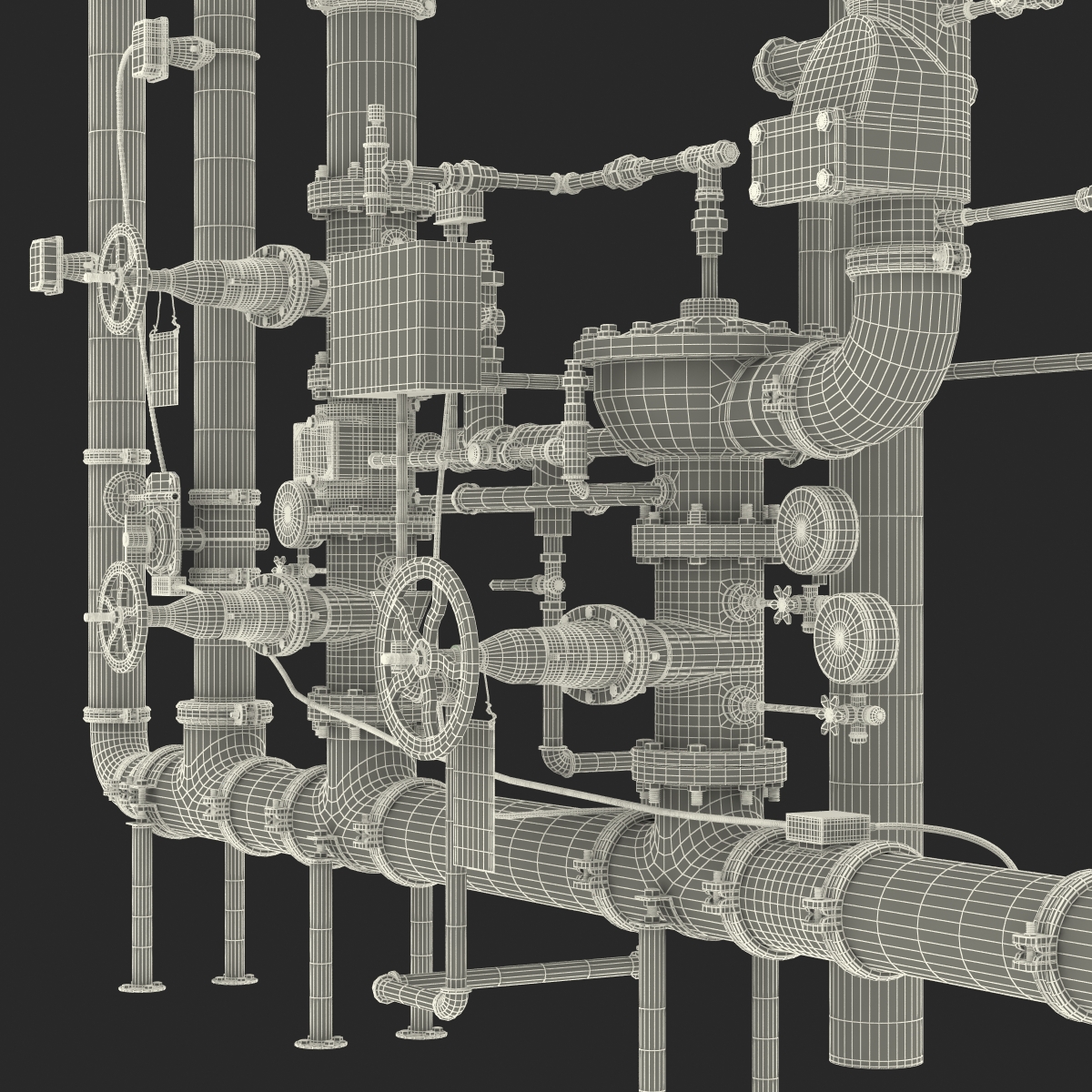 3D Industrial Pipes