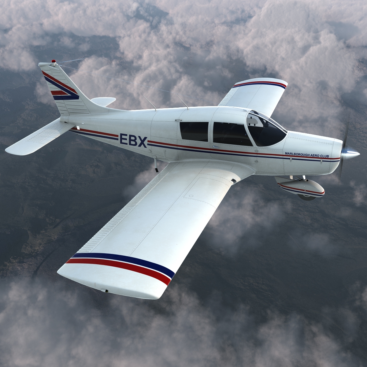 3D model Light Aircraft Piper PA 28 Cherokee