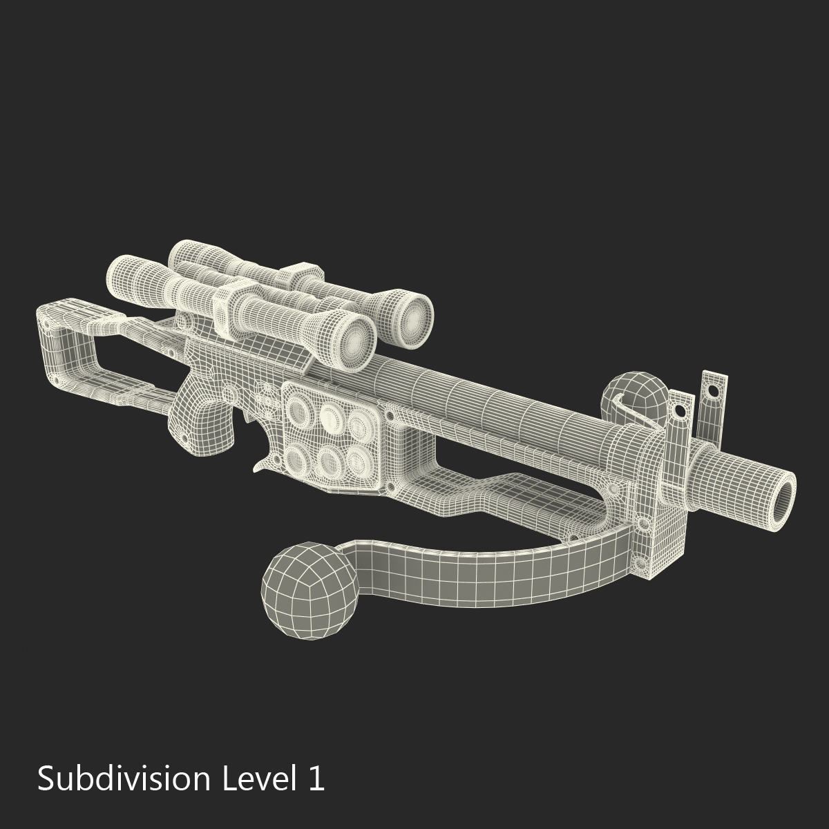 3D model Star Wars Chewbaccas Bowcaster Used