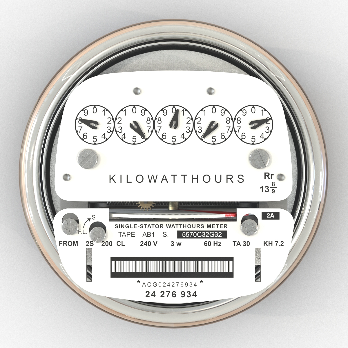 Analog Electricity Meter 3D model