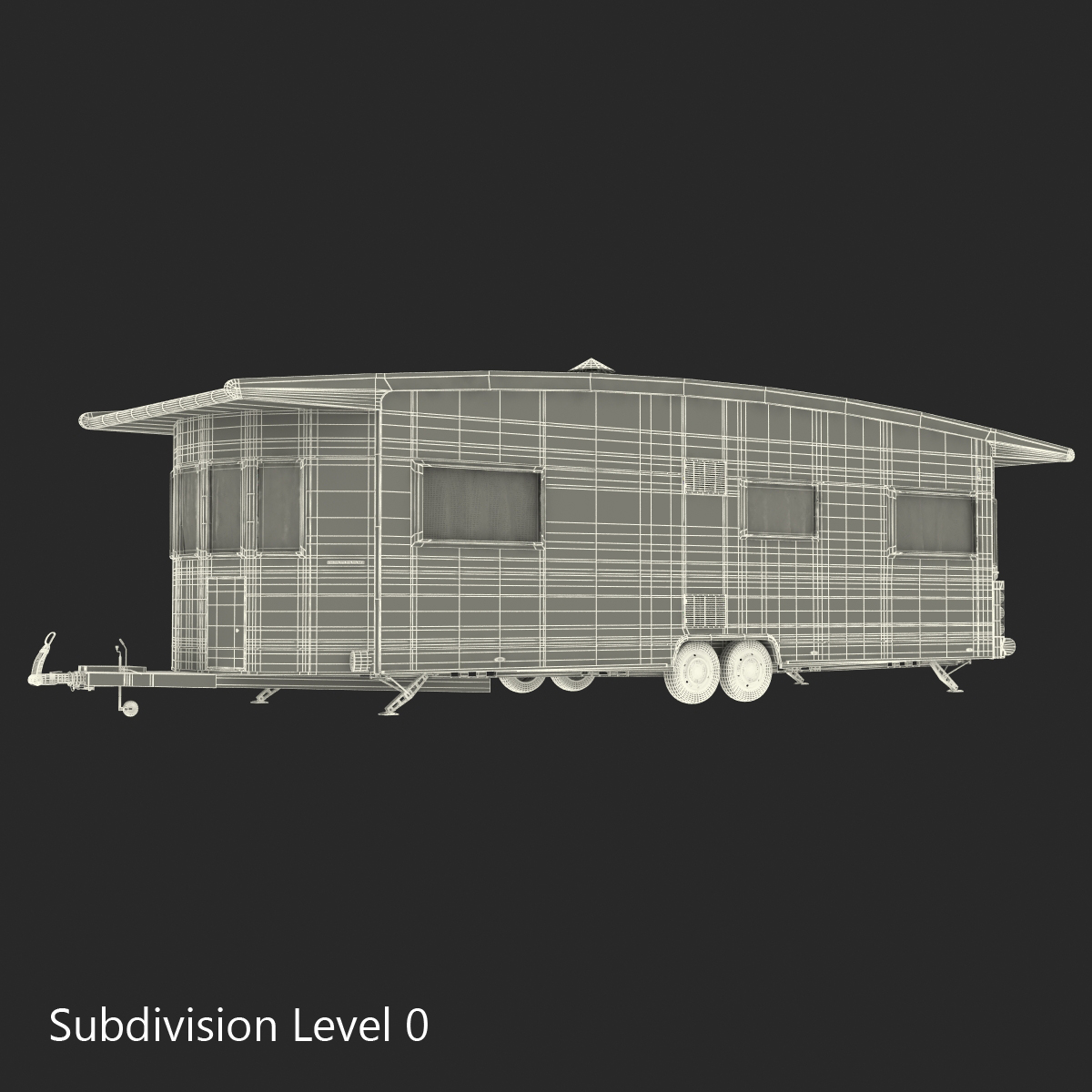 Hobby Caravan Landhaus Rigged 3D model