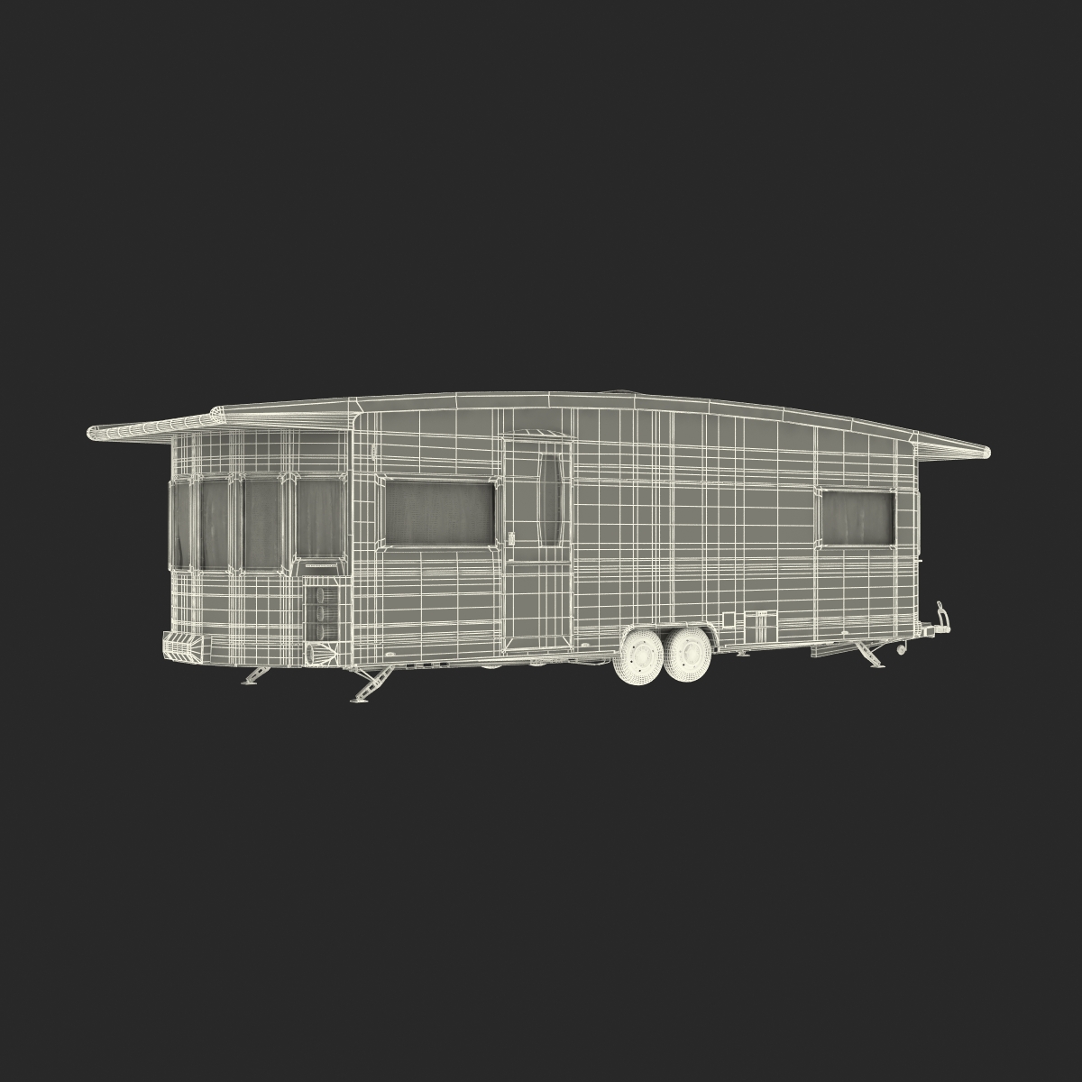 Hobby Caravan Landhaus Rigged 3D model