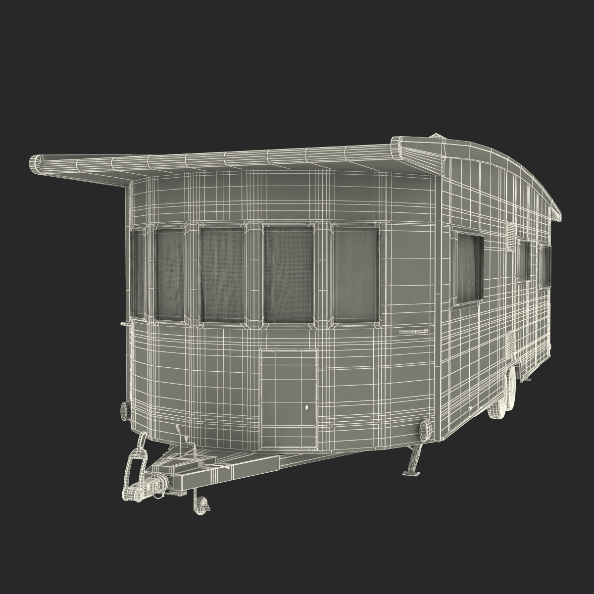 Hobby Caravan Landhaus Rigged 3D model