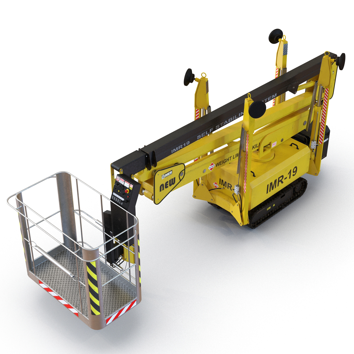 Telescopic Boom Lift Yellow Rigged 3D model