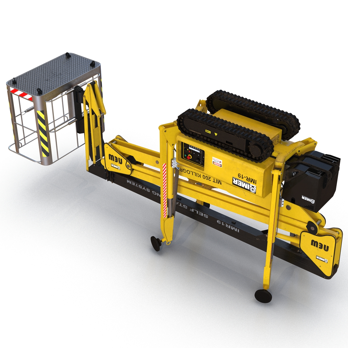 Telescopic Boom Lift Yellow Rigged 3D model