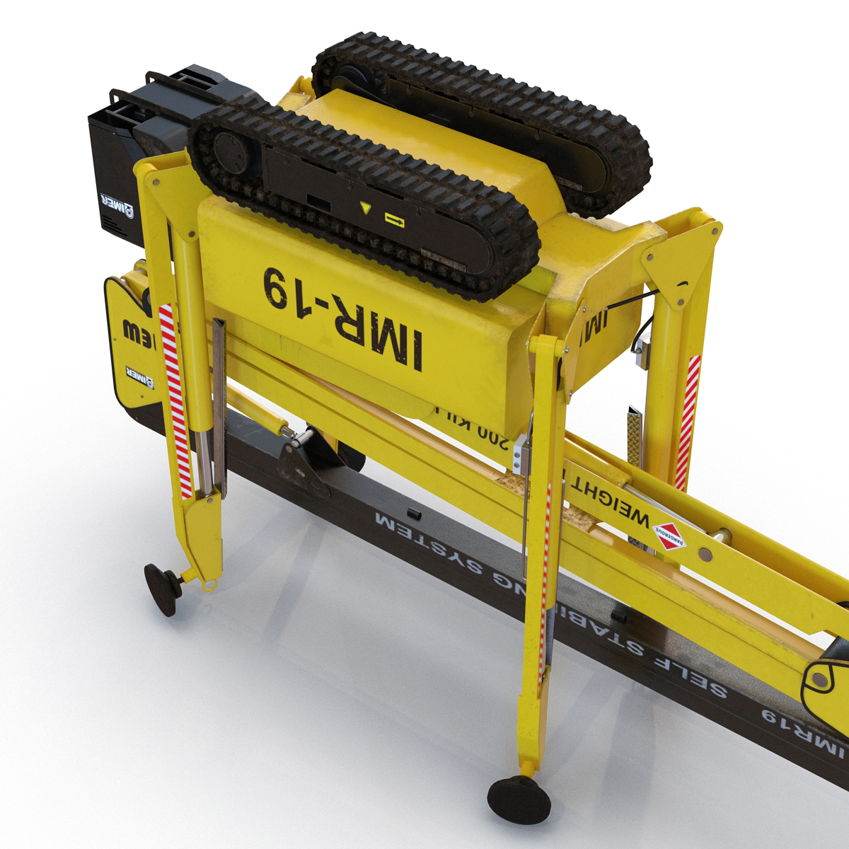 Telescopic Boom Lift Yellow Rigged 3D model