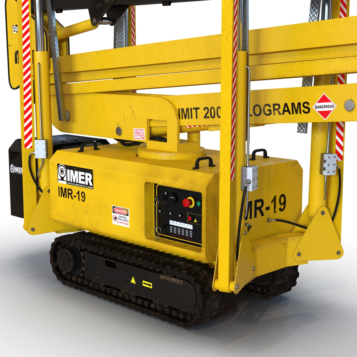 Telescopic Boom Lift Yellow Rigged 3D model