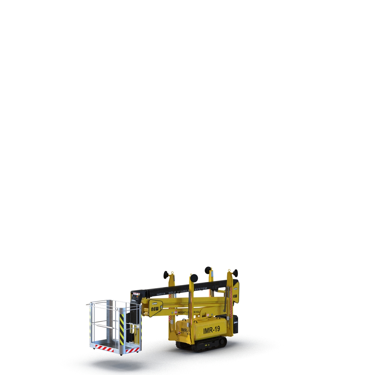 Telescopic Boom Lift Yellow Rigged 3D model