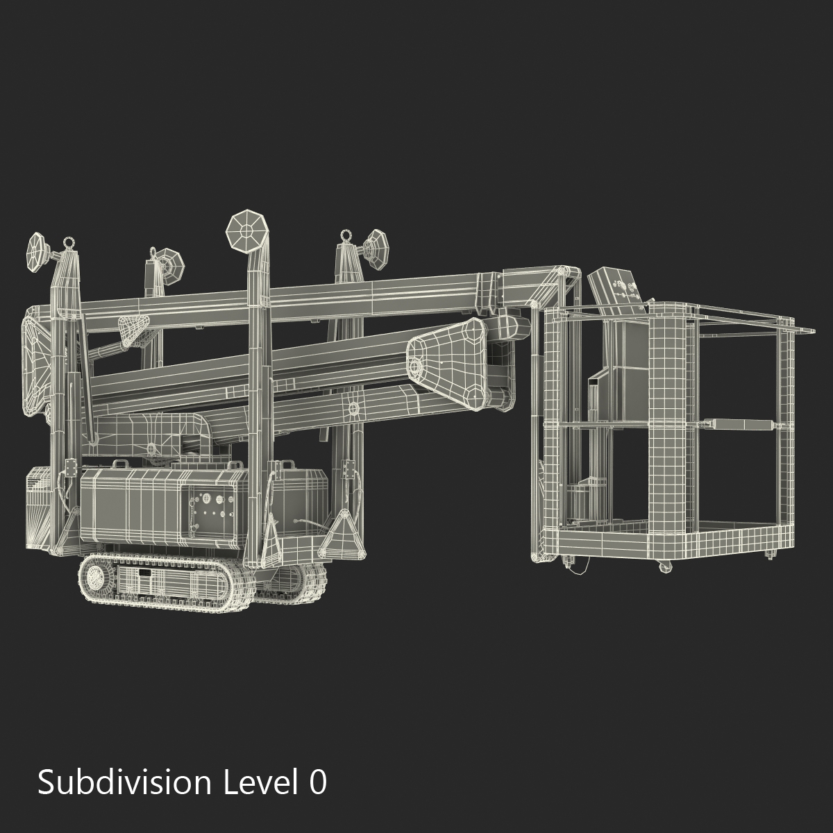 Telescopic Boom Lift Yellow Rigged 3D model