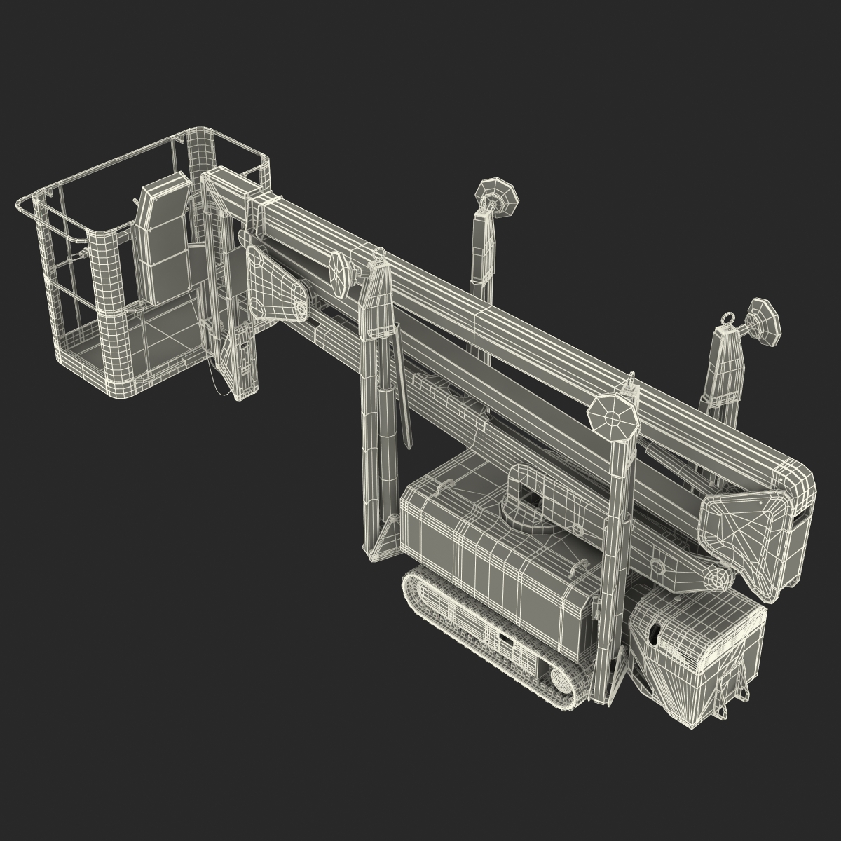 Telescopic Boom Lift Yellow Rigged 3D model