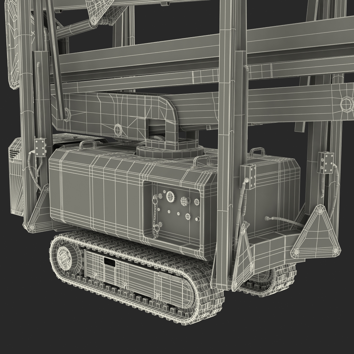 Telescopic Boom Lift Yellow Rigged 3D model