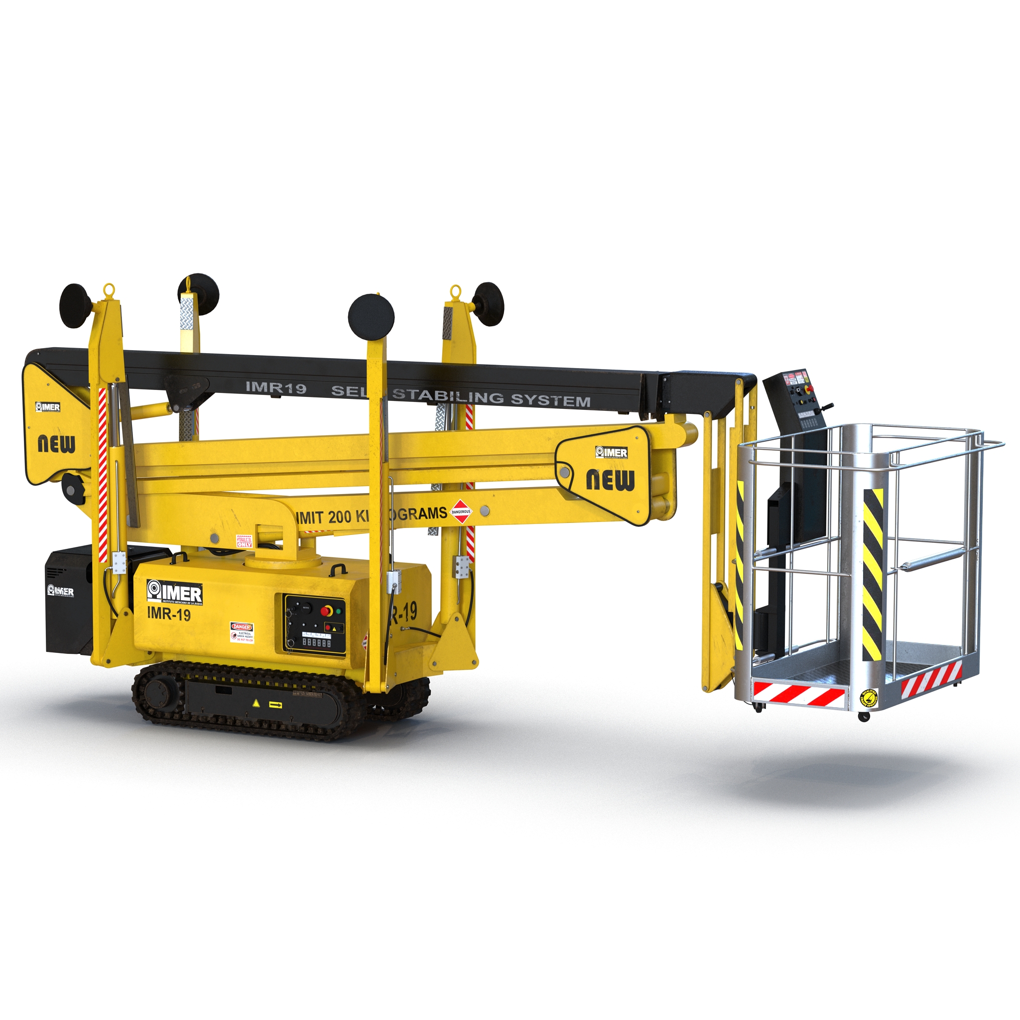 Telescopic Boom Lift Yellow 2 3D model