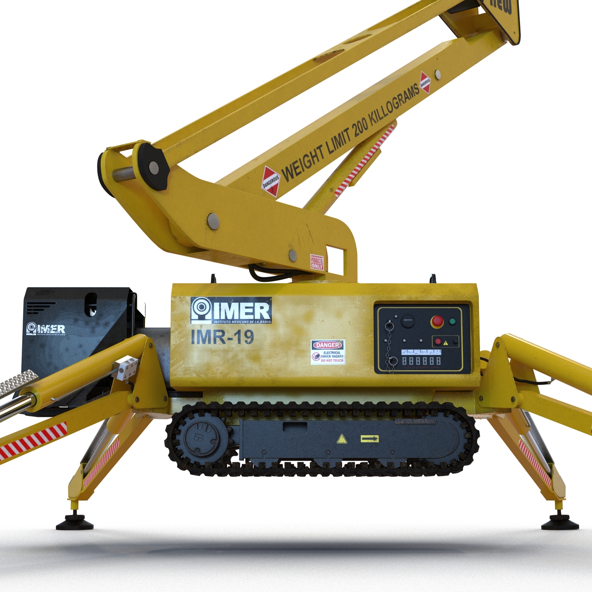 Telescopic Boom Lift Yellow 3 3D model