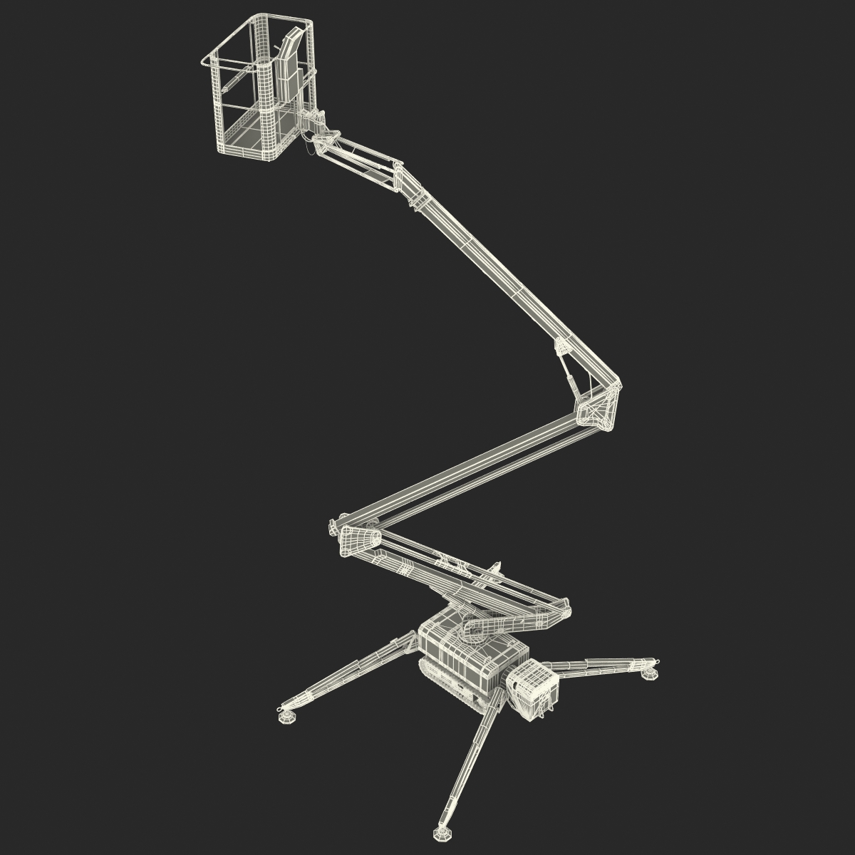 Telescopic Boom Lift Yellow 3 3D model