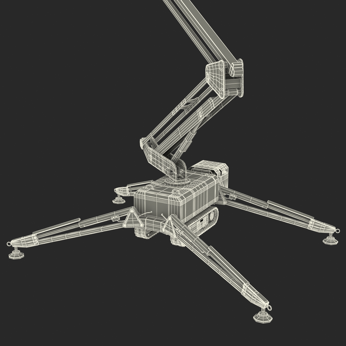 Telescopic Boom Lift Yellow 3 3D model