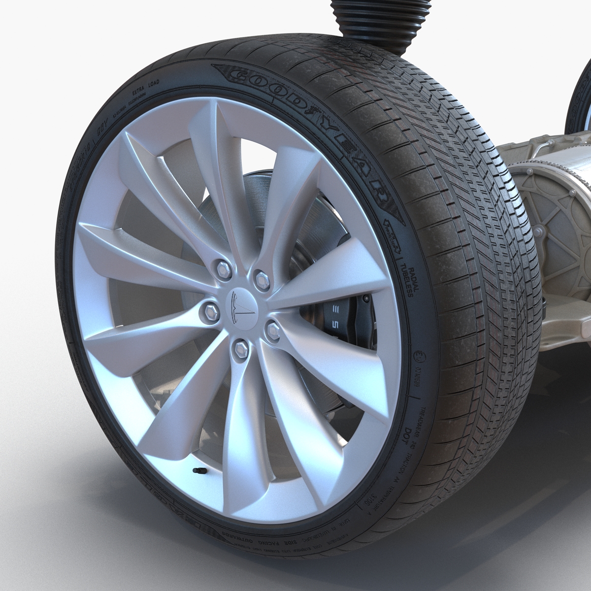 3D Tesla Model S Back Axle model