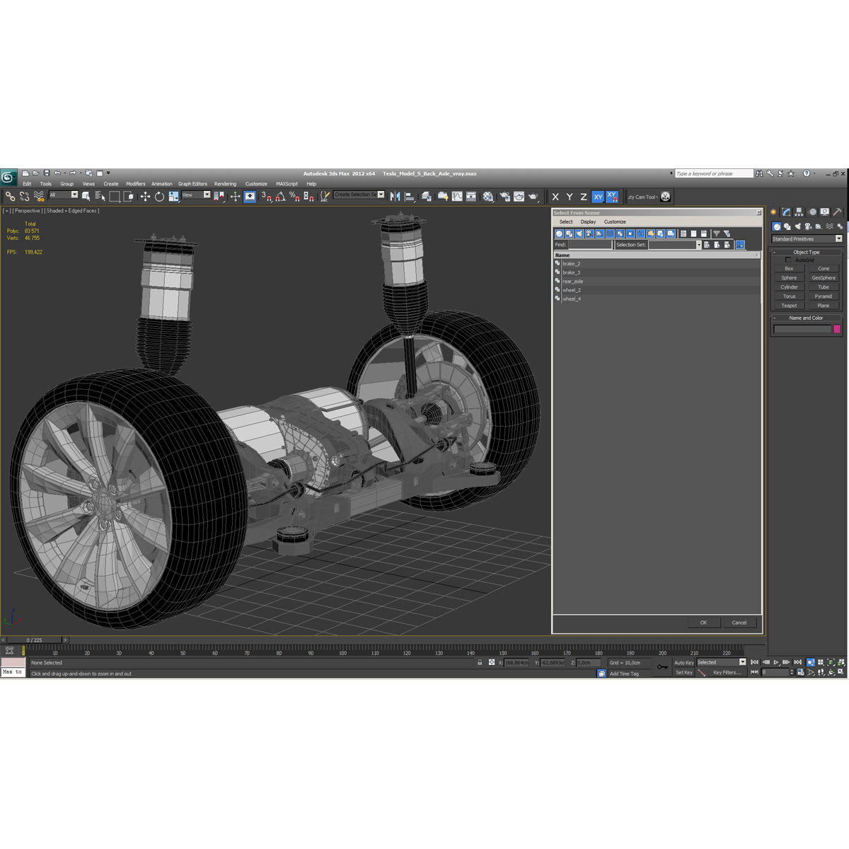 3D Tesla Model S Back Axle model