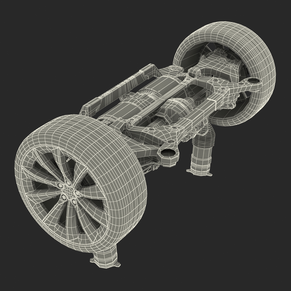 3D Tesla Model S Back Axle model