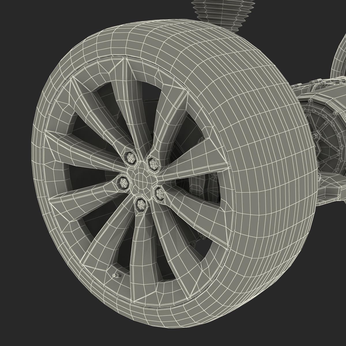 3D Tesla Model S Back Axle model