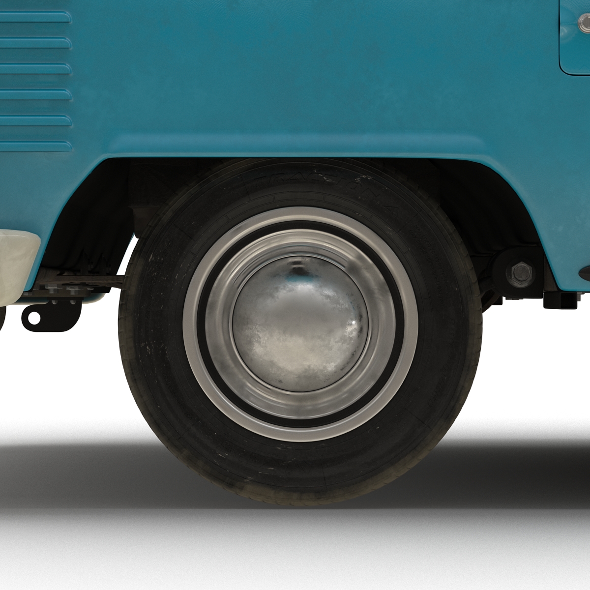 3D Volkswagen Type 2 Double Cab Pick Up Blue 2 model