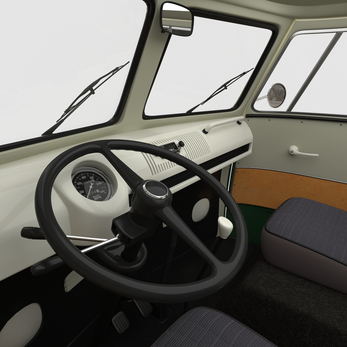 Volkswagen Type 2 Double Cab Pick Up Green 3D