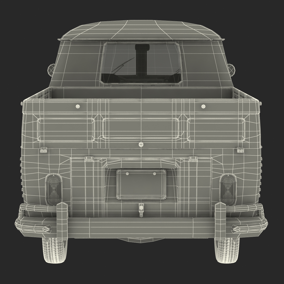 Volkswagen Type 2 Double Cab Pick Up Green 3D