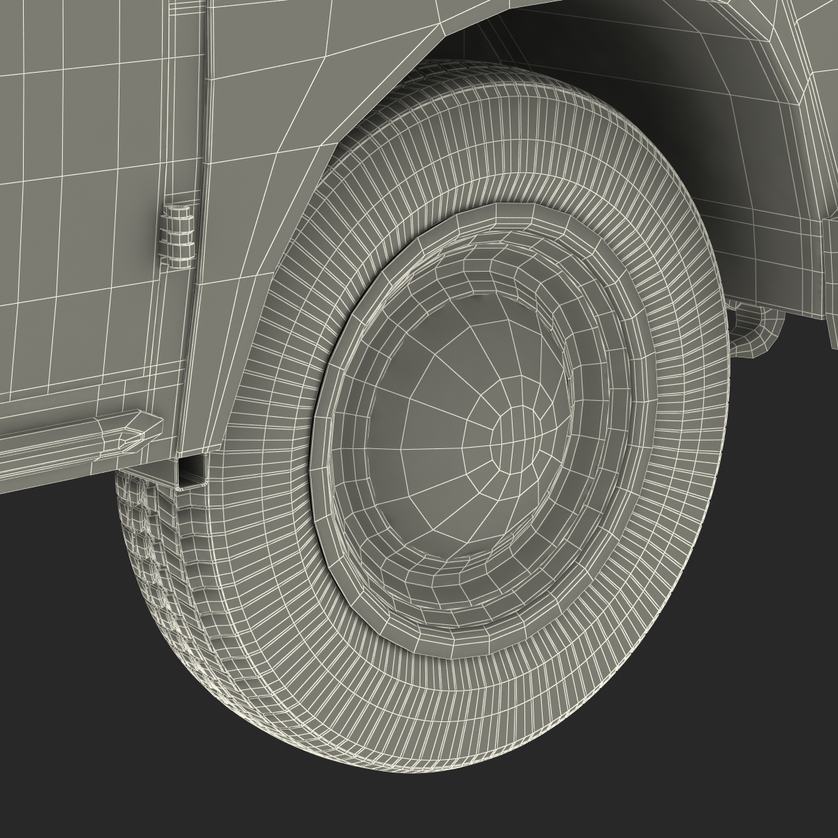 Volkswagen Type 2 Double Cab Pick Up Rigged Green 3D model