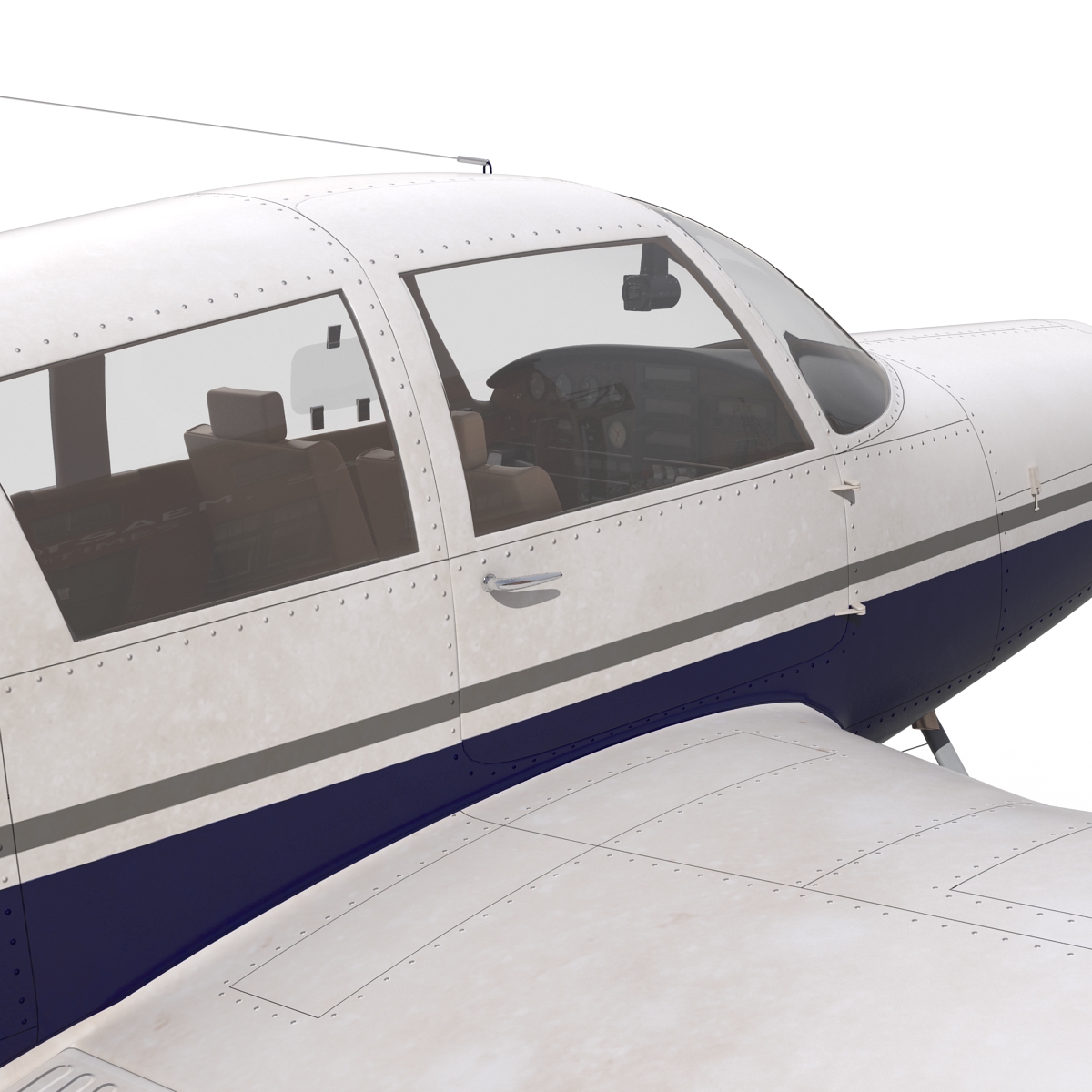 3D Light Aircraft Piper PA 28 Cherokee Seaplane 2