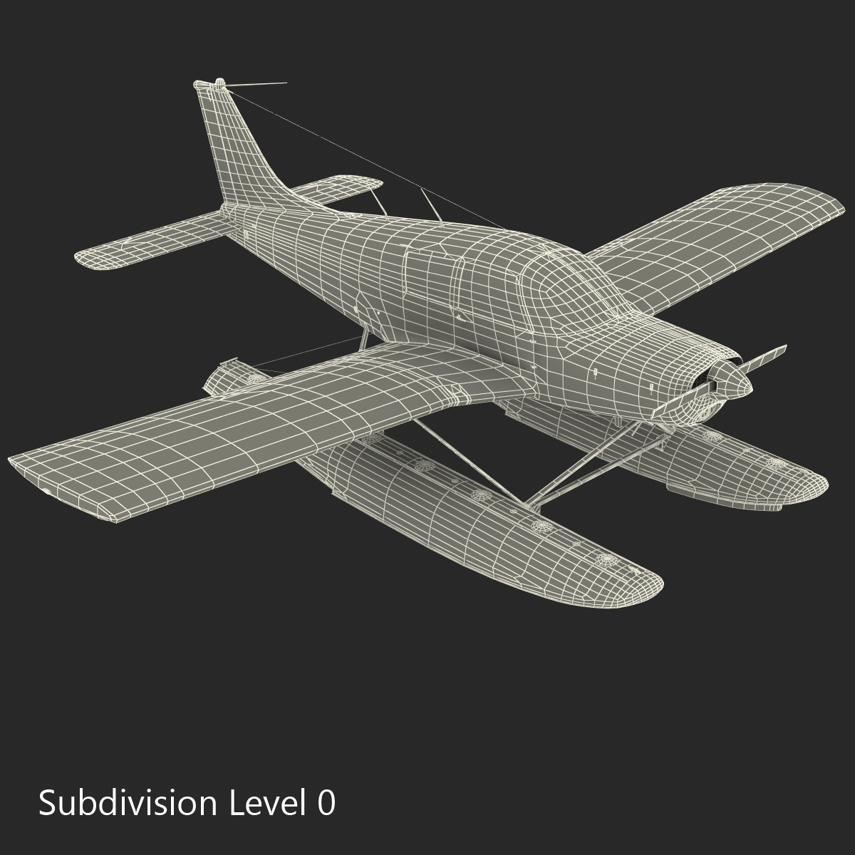 3D Light Aircraft Piper PA 28 Cherokee Seaplane 3