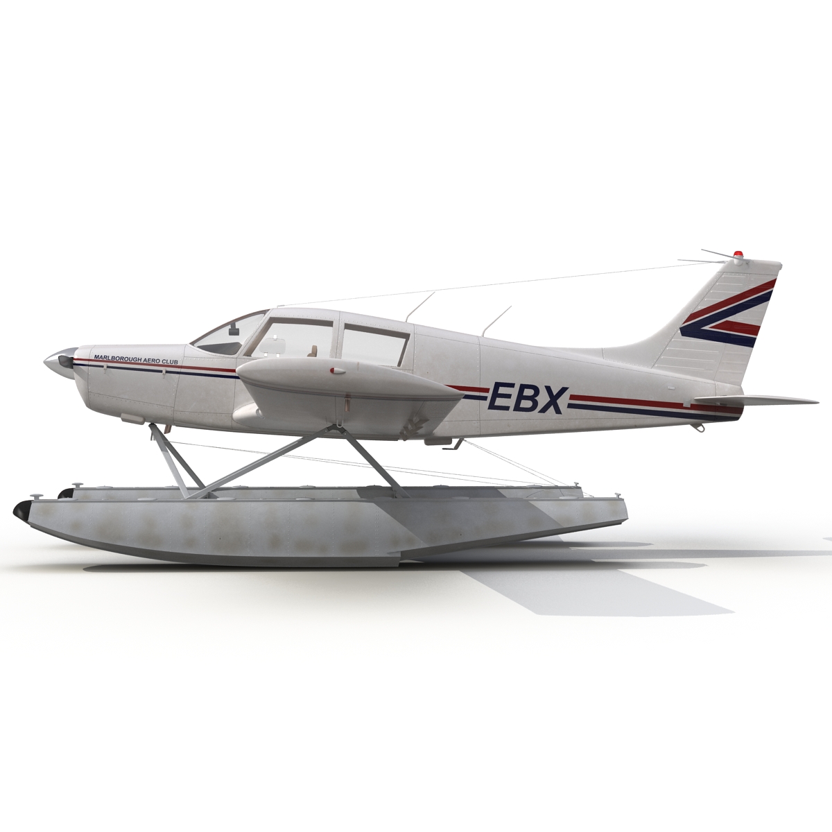 Light Aircraft Piper PA 28 Cherokee Seaplane 3D model