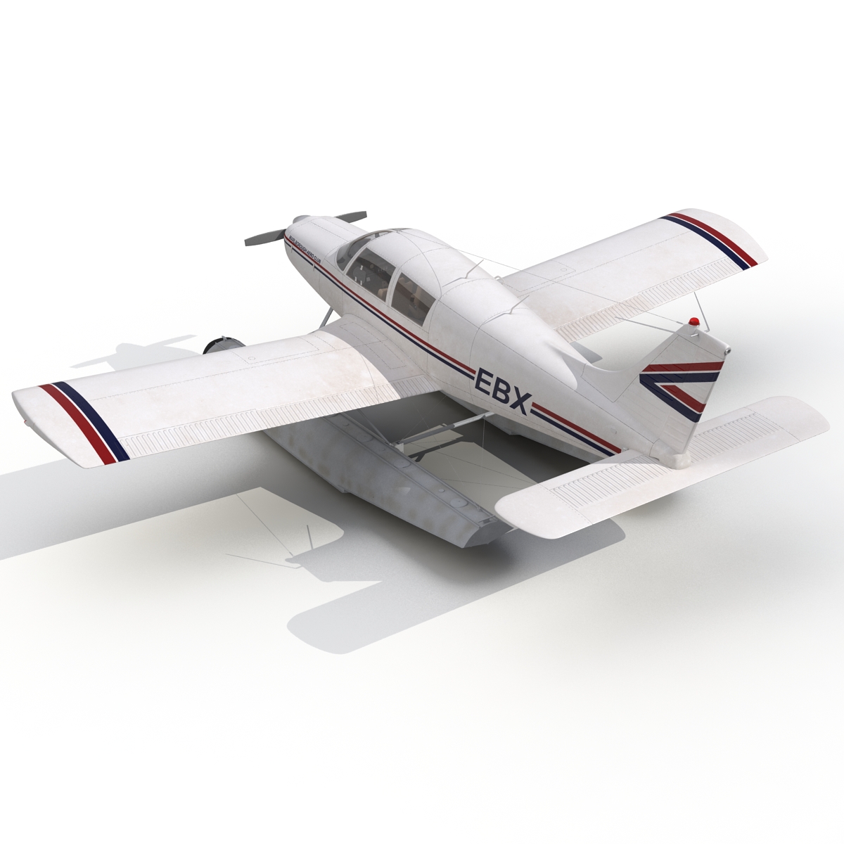 Light Aircraft Piper PA 28 Cherokee Seaplane 3D model