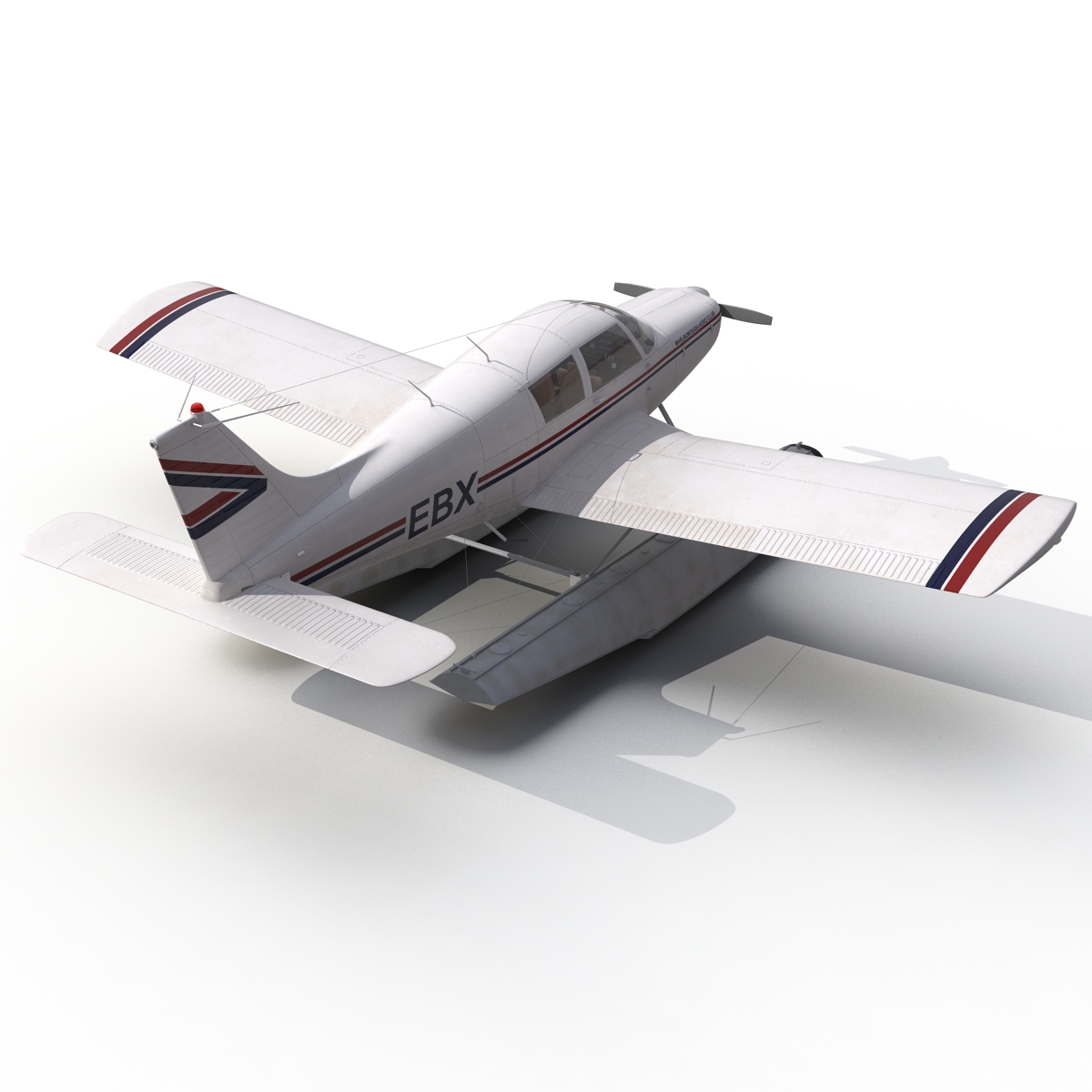 Light Aircraft Piper PA 28 Cherokee Seaplane 3D model