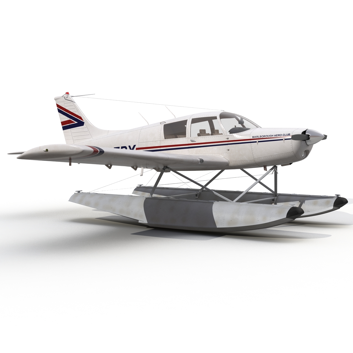 Light Aircraft Piper PA 28 Cherokee Seaplane 3D model