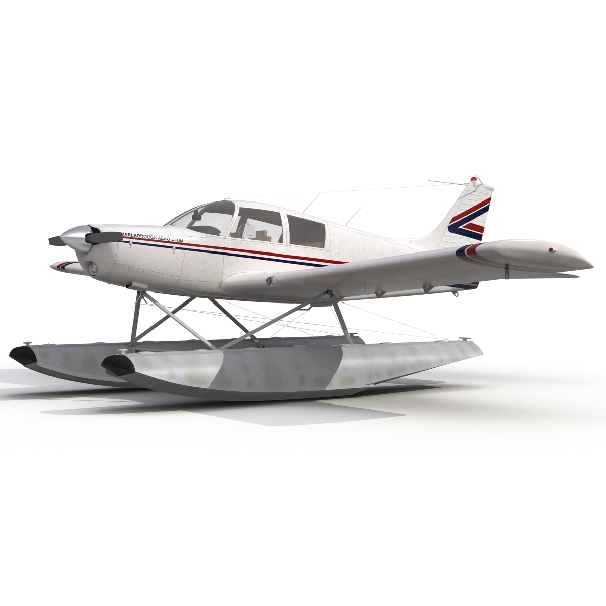 Light Aircraft Piper PA 28 Cherokee Seaplane 3D model