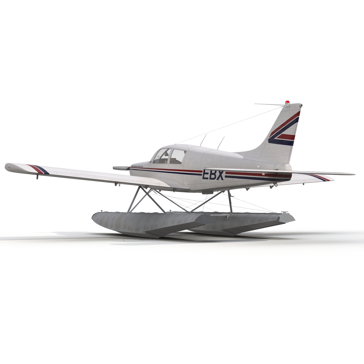 Light Aircraft Piper PA 28 Cherokee Seaplane 3D model