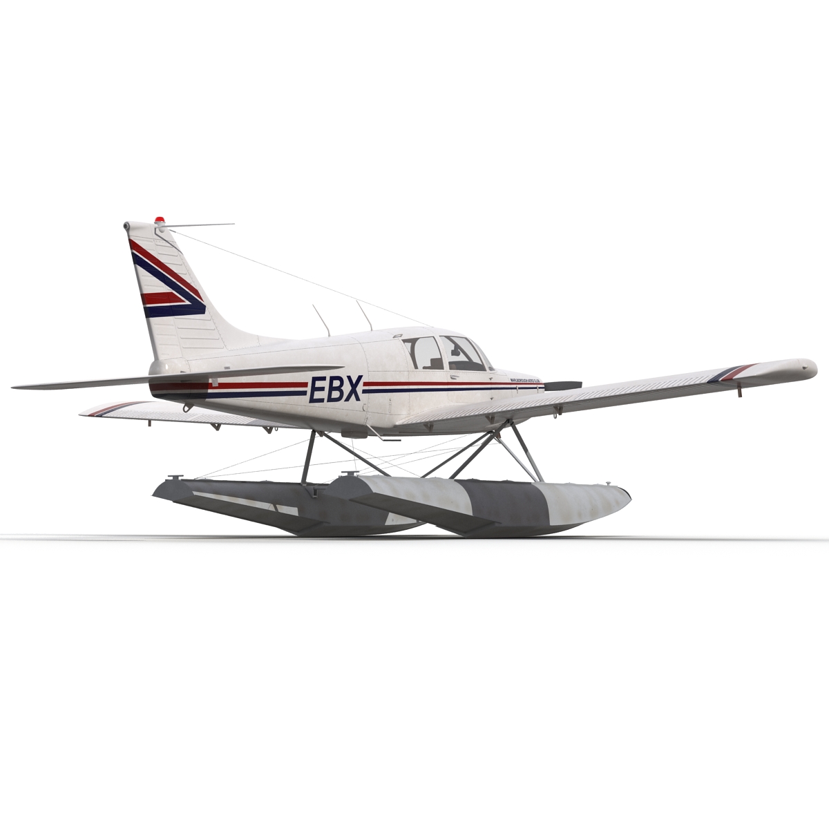 Light Aircraft Piper PA 28 Cherokee Seaplane 3D model