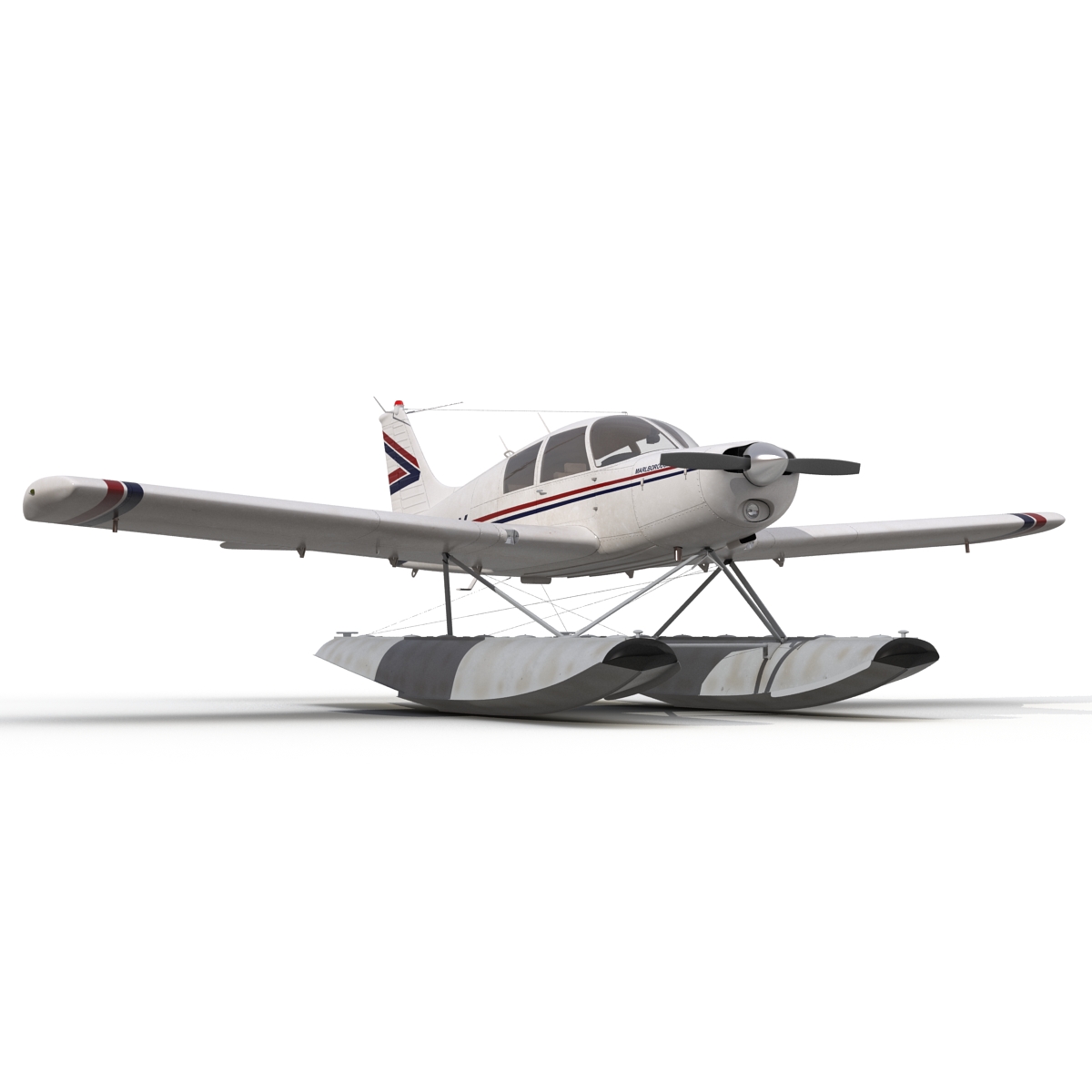 Light Aircraft Piper PA 28 Cherokee Seaplane 3D model