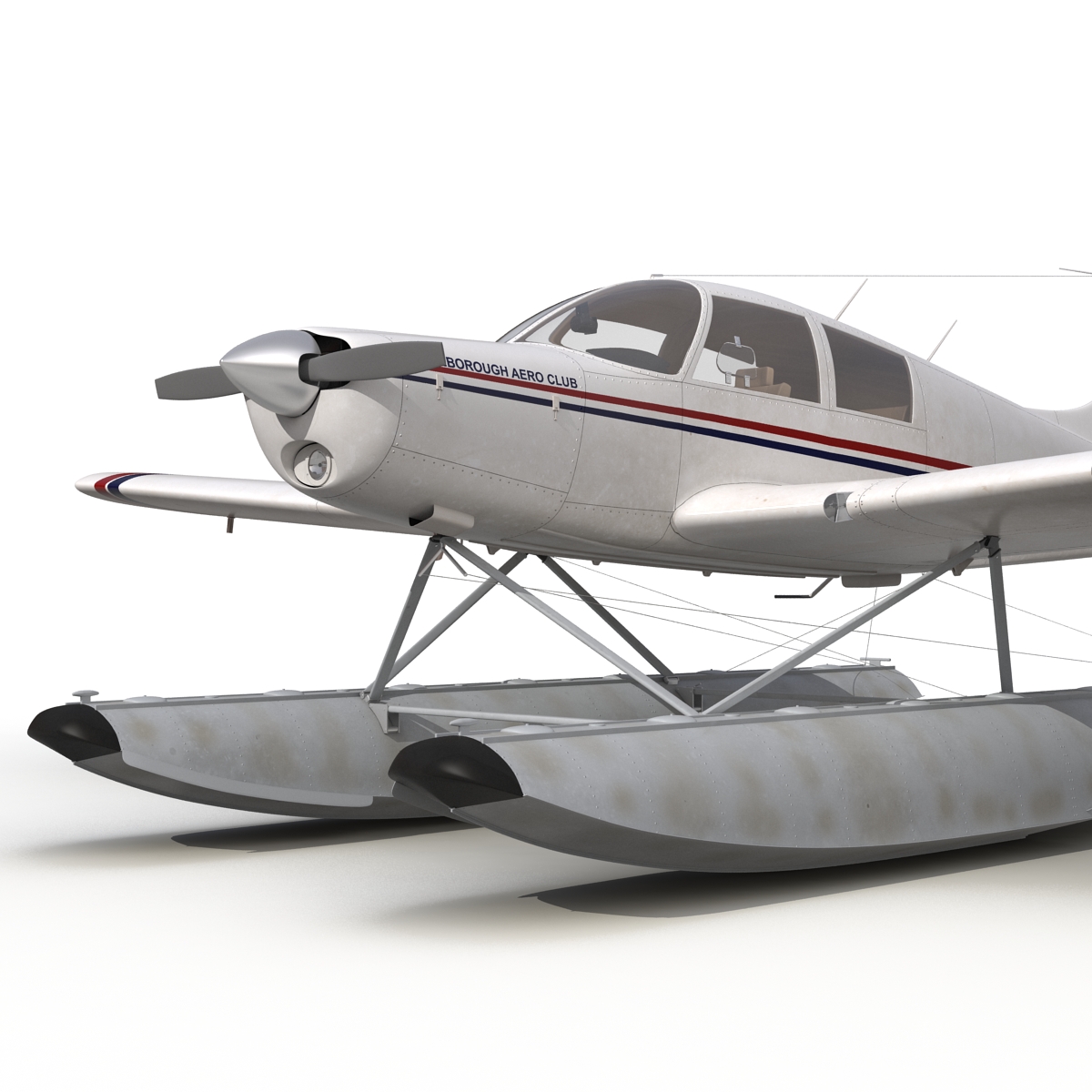 Light Aircraft Piper PA 28 Cherokee Seaplane 3D model