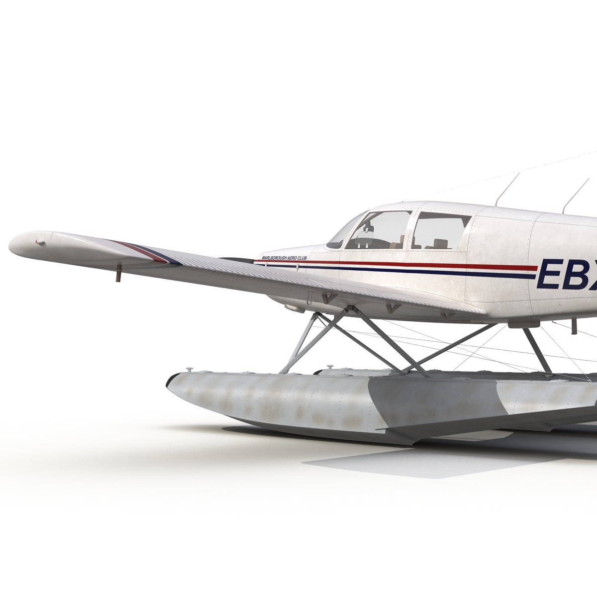 Light Aircraft Piper PA 28 Cherokee Seaplane 3D model