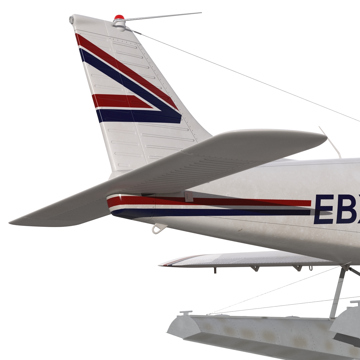 Light Aircraft Piper PA 28 Cherokee Seaplane 3D model