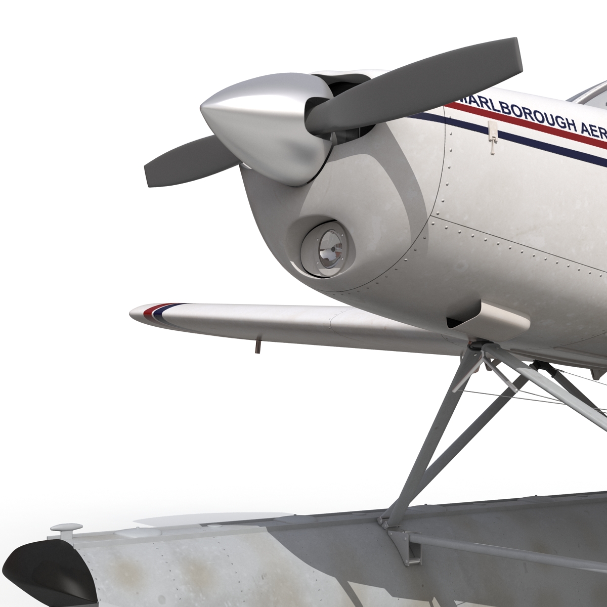 Light Aircraft Piper PA 28 Cherokee Seaplane 3D model