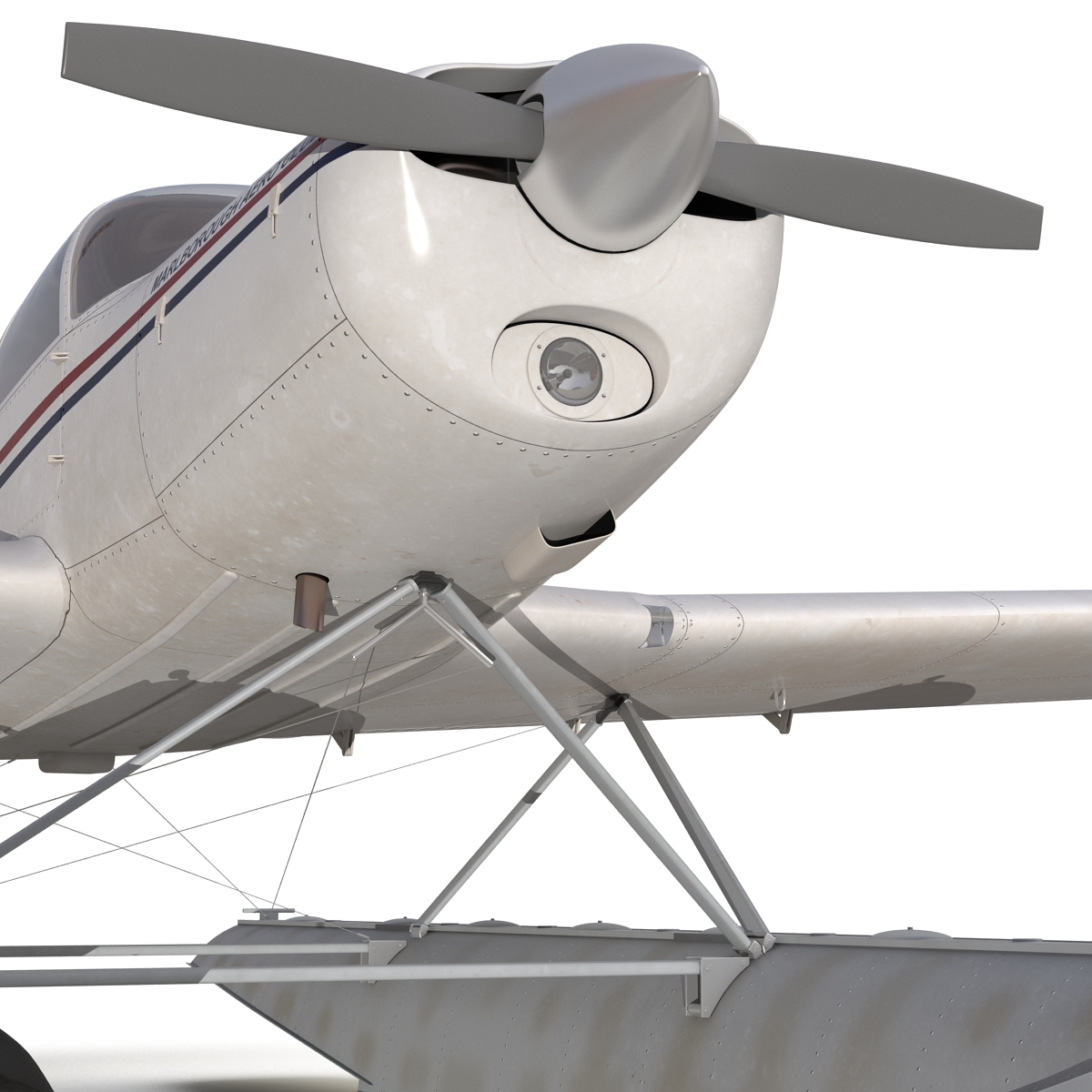 Light Aircraft Piper PA 28 Cherokee Seaplane 3D model