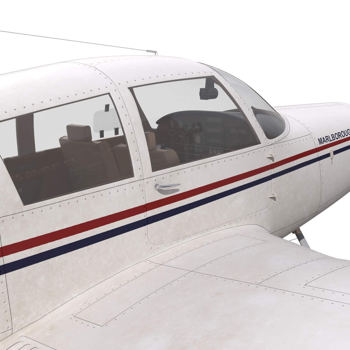 Light Aircraft Piper PA 28 Cherokee Seaplane 3D model